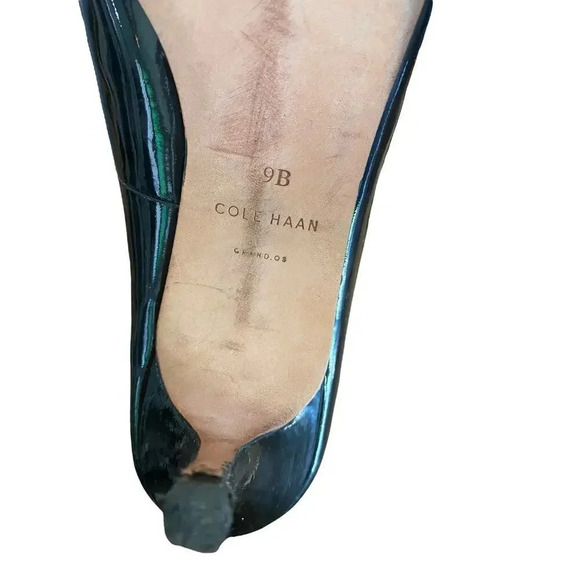 Cole Haan Women's Black Pointed Toe Slip On Vesta Pump Heel Size 9B - Picture 7 of 8